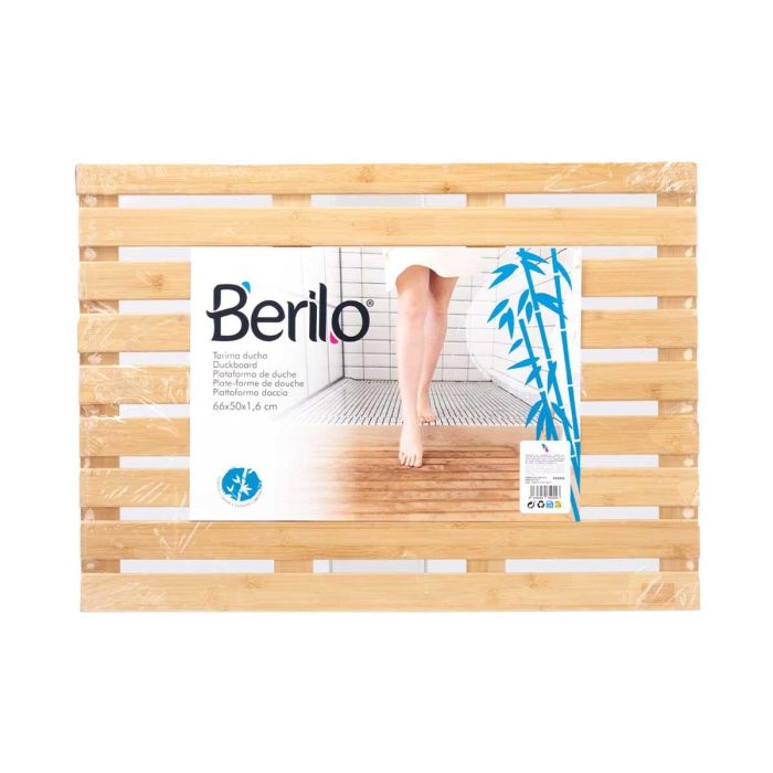 Berilo Tarima Ducha Grande Bambú Natural 66 x 50 cm (Set de 6) 2