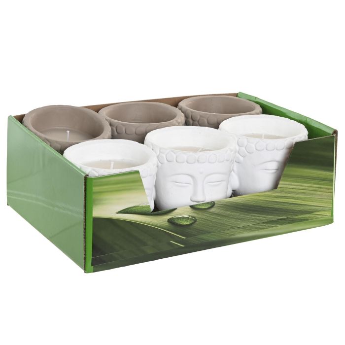 Vela Oriental DKD Home Decor Gris Blanco 12 x 13 x 12 cm (6 Unidades) 3 Vela Oriental DKD Home Decor Gris Blanco 12 x 13 x 12 cm (6 Unidades) 3