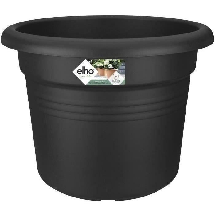 Basos verdes de la olla de flores redondas - plástico - Ø40 - negro