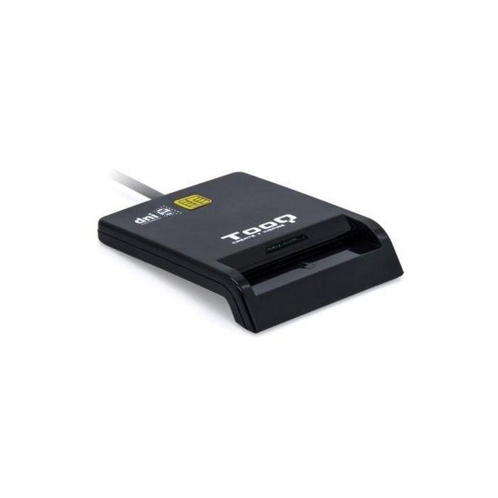 TooQ TQR-211B Lector de DNI electrónico 4.0, Tarjetas Inteligentes y SIM. Conexión USB-C para PC y Mac sin drivers, Negro.