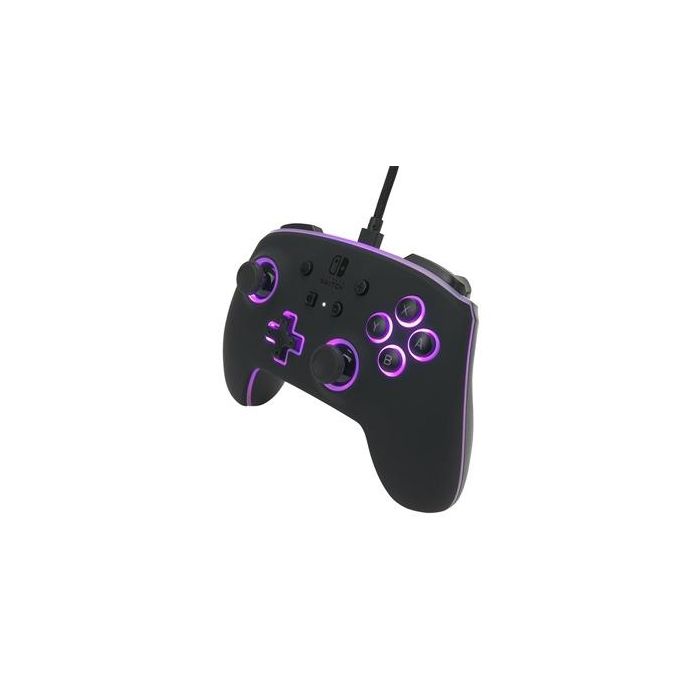 PowerA 1510925-01 Mando con Cable Mejorado Spectra LED para Nintendo Switch, 8 Colores, Efectos LED, Botones Asignables, Compatible con Switch y Switch OLED 8