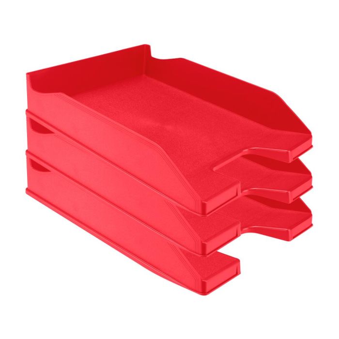 Bandeja Sobremesa Plastico Q-Connect Rojo Opaco 240x70x340 mm 6 unidades 4