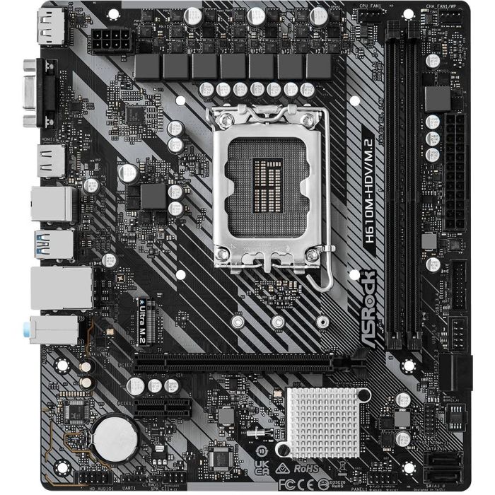 ASRock H610M-HDV/M.2 R2.0 Placa Base Socket 1700 mATX DDR4 1
