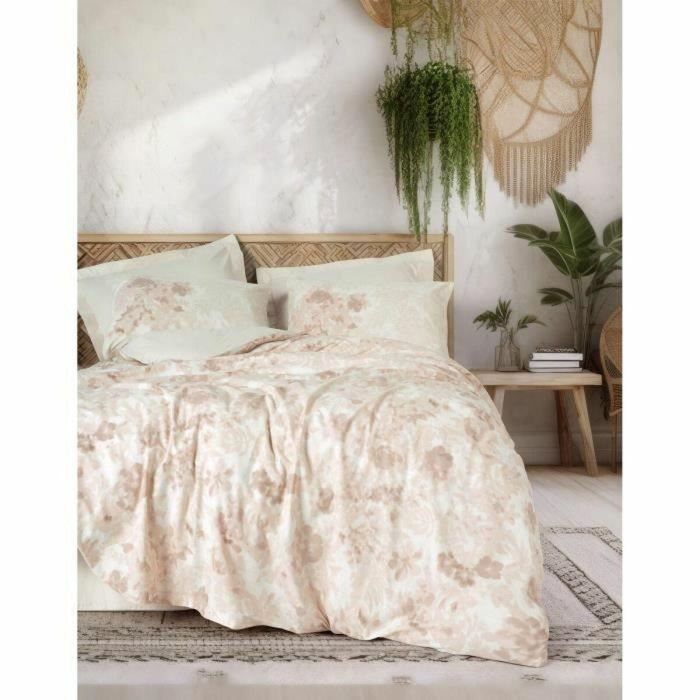 Juego de Cama con Funda Nórdica 220x240 cm y 2 Fundas de Almohada 60x60 cm - 100% Algodón - Beige - ASI8684283426225