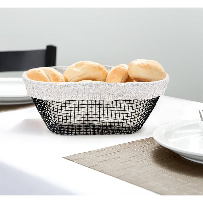 Cesta Pan Metal Oval con Forro 25x13 cm My Bar - Inde (18 Unidades) 3 Cesta Pan Metal Oval con Forro 25x13 cm My Bar - Inde (18 Unidades) 3