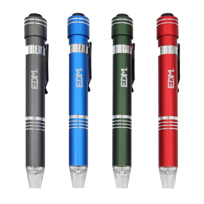 Edm Linterna LED con Destornillador y 6 Puntas Imantadas, Colores Surtidos, IP44 1