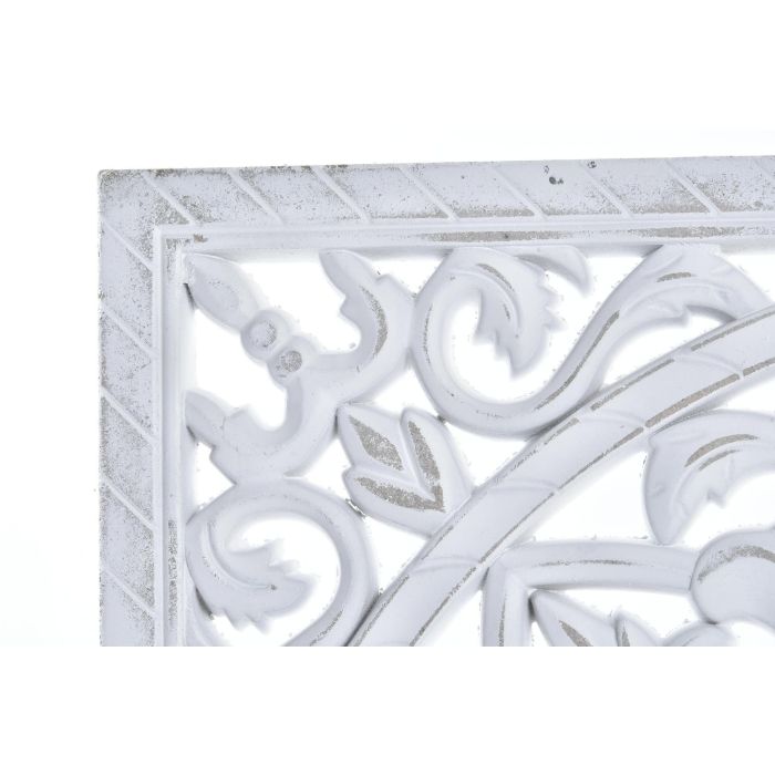 DKD Home Decor Espejo de Pared Árabe Mandala Blanco de MDF 50x50 cm para Decoración del Hogar (Set de 2) 2 DKD Home Decor Espejo de Pared Árabe Mandala Blanco de MDF 50x50 cm para Decoración del Hogar (Set de 2) 2