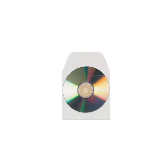 Pack de 100 Fundas Cd-Dvd Pp Transparente Autoadhesivas con Solapa 3L 6832-100