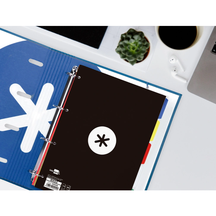 Antartik Recambio A4 80 Hojas 90gr Cuadro 5 mm 4 Taladros Marco Negro 8