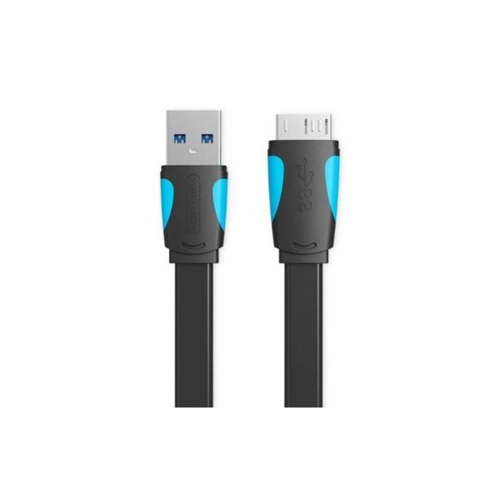 Cable USB 3.0 Vention VAS-A12-B200/ MicroUSB Macho - USB Macho/ Hasta 10W/ 5Gbps/ 2m/ Azul y Negro 1