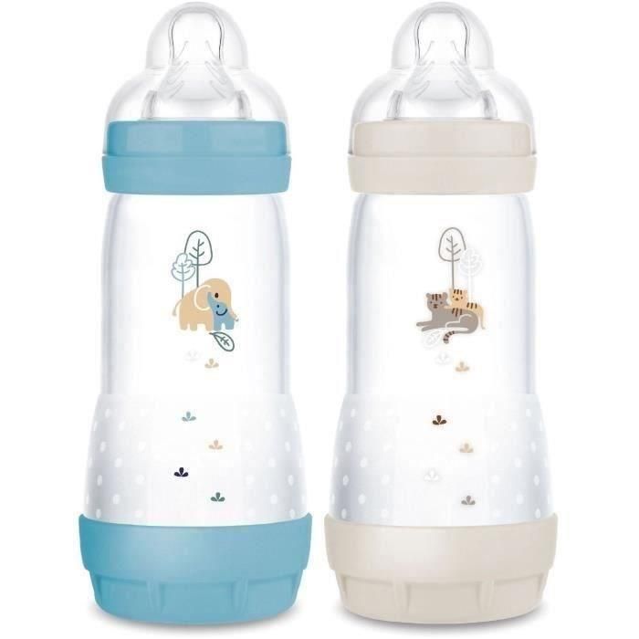 Set de 2 biberones - MAM - Easy Start - Anticólico - 320 ml - Tetina Flow 3 - Ocean + Sand