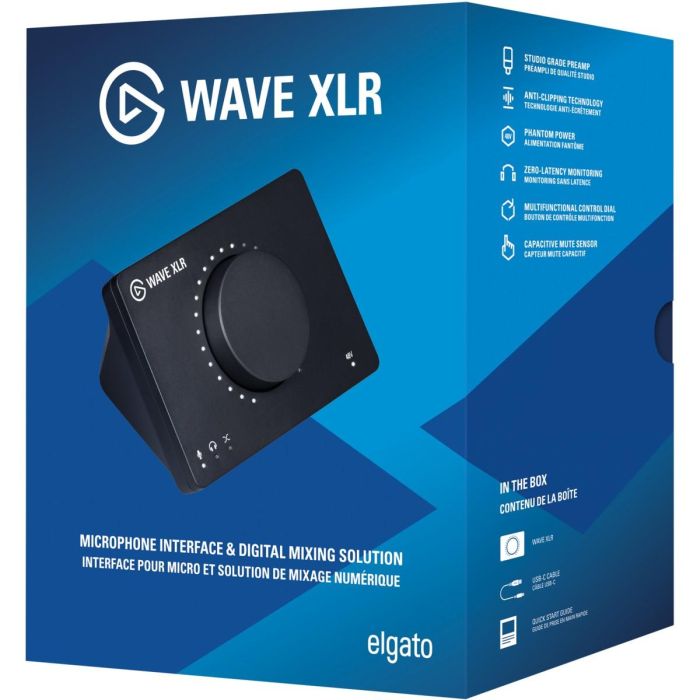 Elgato Wave XLR Interfaz de Audio USB para Micrófono XLR, Conversor 24-bit/96kHz, Salida 3.5mm, Escritorio, Negro, USB-C 6