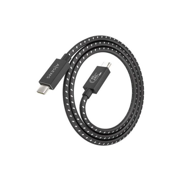 AISENS - CABLE USB4 GEN3x2 ALUMINIO 40GBPS 8K@60HZ 5A 48V 240W E-MARK, TIPO USB-C/M-USB-C/M, NEGRO, 1.0M 1 AISENS - CABLE USB4 GEN3x2 ALUMINIO 40GBPS 8K@60HZ 5A 48V 240W E-MARK, TIPO USB-C/M-USB-C/M, NEGRO, 1.0M 1