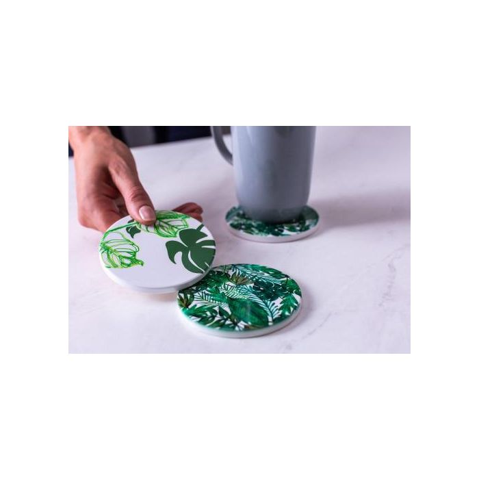 Cricut 2006582 Posavasos Redondos Blancos - Pack de 4