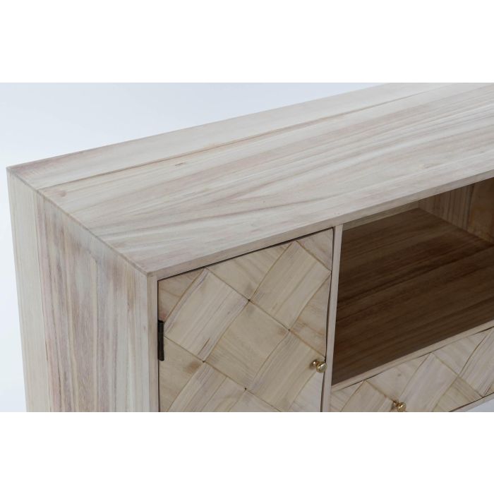 Mueble de TV DKD Home Decor 118 x 40 x 65 cm Metal Marrón claro Madera de Paulonia Pino 1