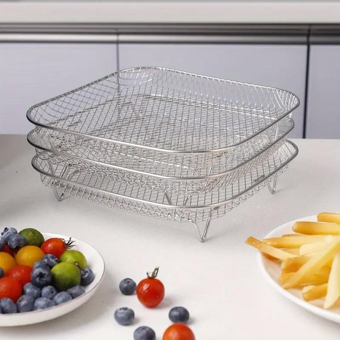 Rejilla para Freidora de Aire Apilable Cuadrada 20 cm Quttin - Inde (12 Unidades) 6 Rejilla para Freidora de Aire Apilable Cuadrada 20 cm Quttin - Inde (12 Unidades) 6