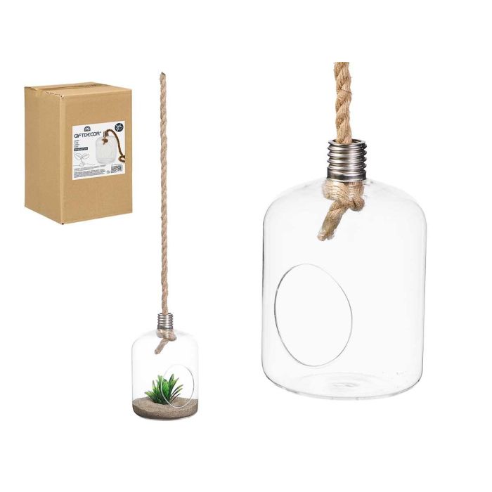 Jarrón Colgar Cuerda Forma Bombilla Grand Giftdecor 18.5x27x18.5 cm Vidrio Borosicilato (6 Unidades) Jarrón Colgar Cuerda Forma Bombilla Grand Giftdecor 18.5x27x18.5 cm Vidrio Borosicilato (6 Unidades)