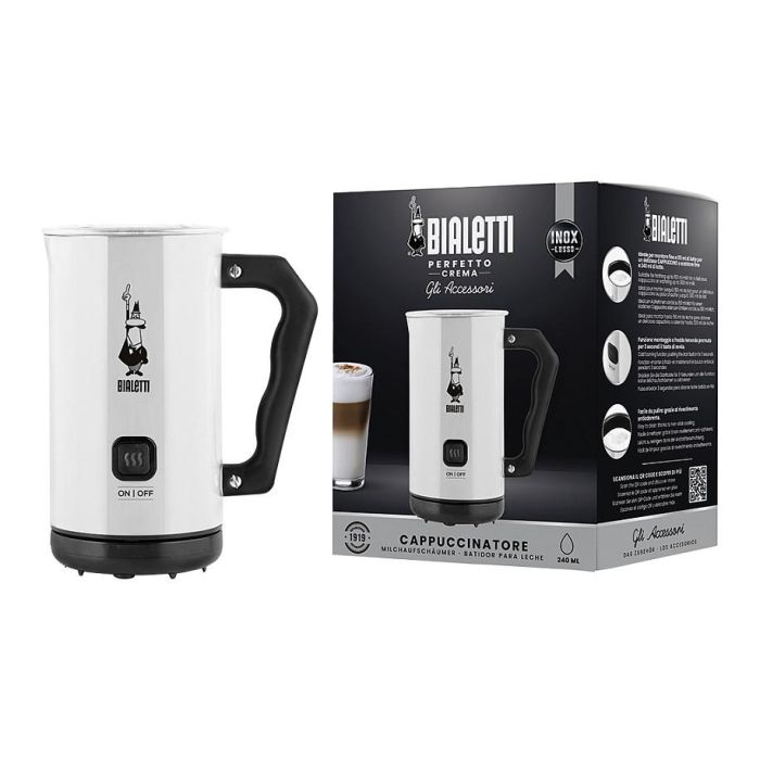 Bialetti MKF02 Espumador de Leche Automático, 150 ml, Blanco