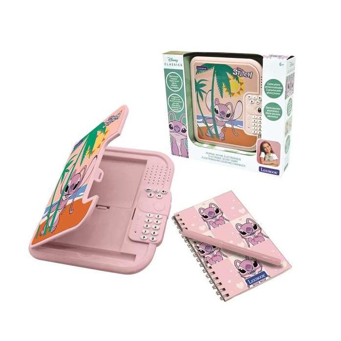 Lexibook Diario Electronico Angel Stitch Disney con Contraseña Protegida y Bolígrafo