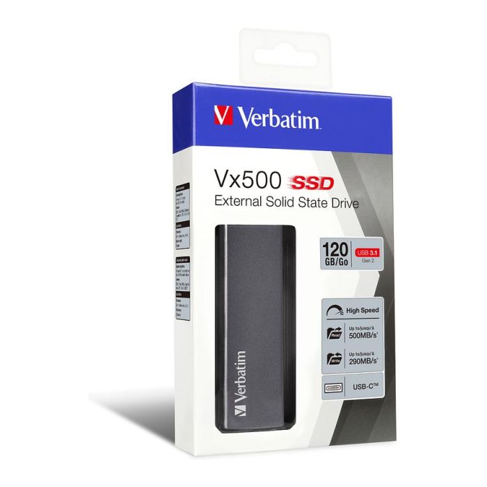 Verbatim VX500 Disco Duro Externo SSD 120GB USB 3.0 500MB/s Plata Gris 3