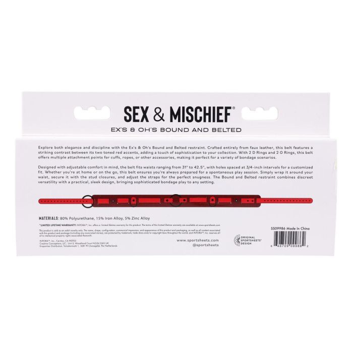 Cinturón ajustable Sportsheets Sex and Mischief Rojo 11