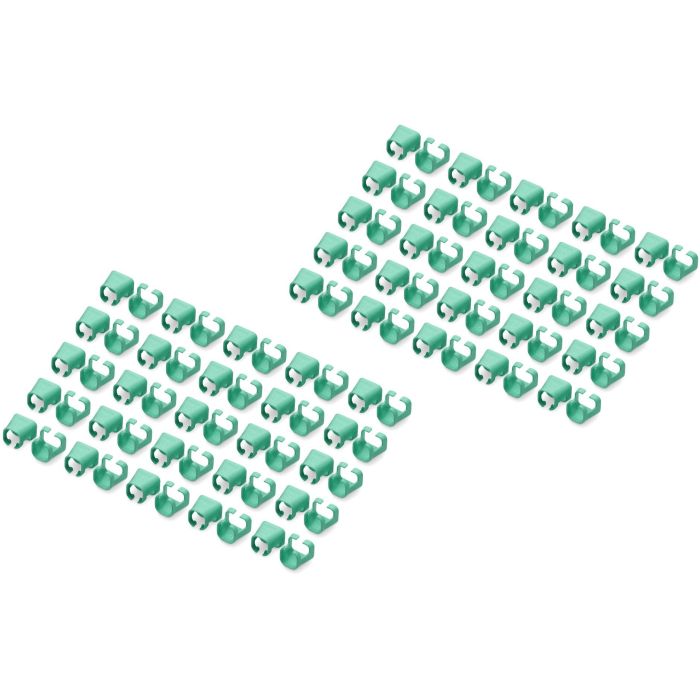 Digitus Clips de Color para Cables Patch RJ45 Cat5e/6, PVC, Verde, 100 Unidades