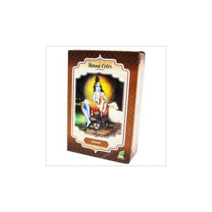 RADHE SHYAM Henna en Polvo Katam 100g para Tinte Natural que Oscurece el Cabello, Cuida y Nutre
