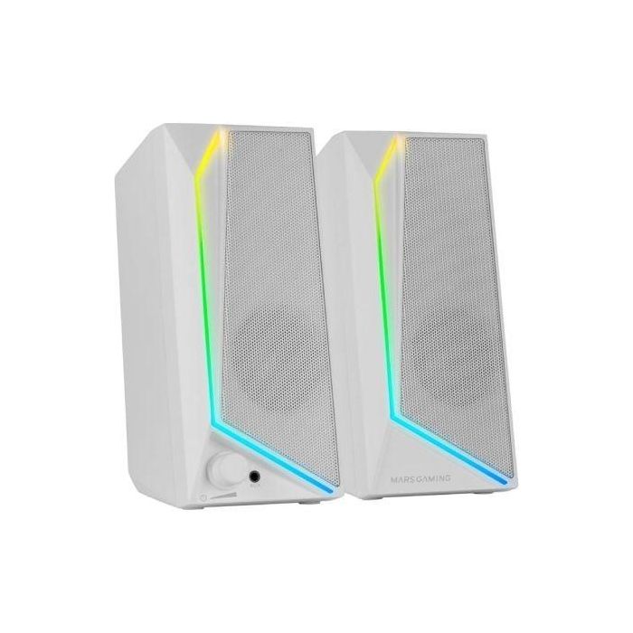 Mars Gaming Altavoces MS72W 15W 2.0 Blancos con Iluminación RGB Flow
