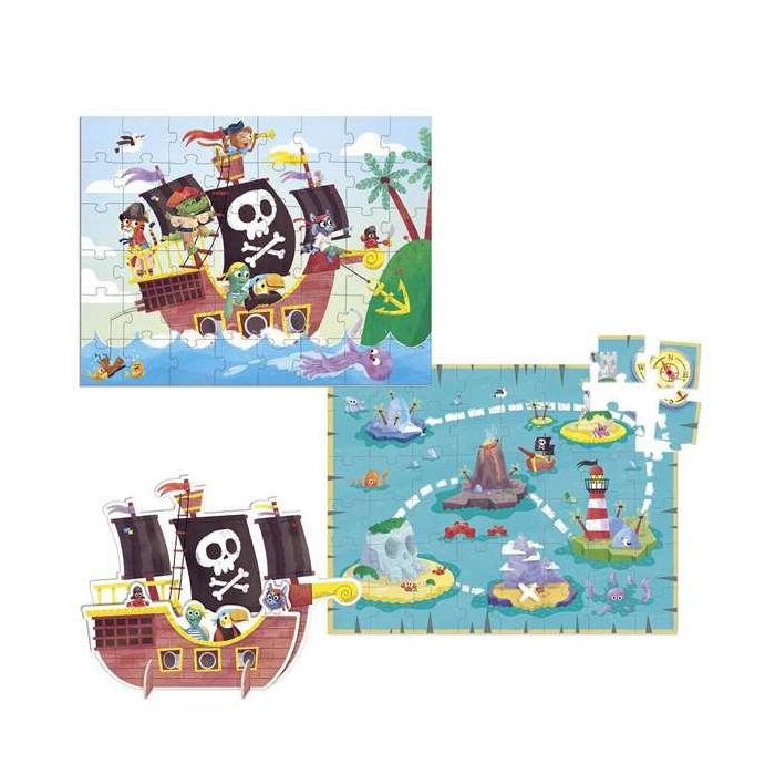 Puzzle XXL piratas.incluye un barco pirata para jugar con el mapa del tesoro. 9