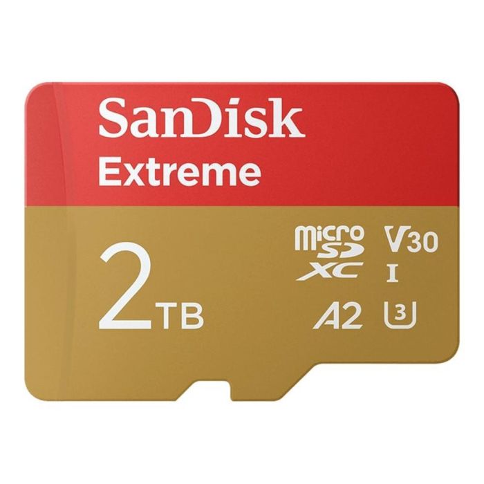 SanDisk Tarjeta de Memoria MicroSDXC 2TB Extreme UHS-I U3 V30 A2 240MB/s para 4K UHD y Apps, Resistente con Adaptador SD