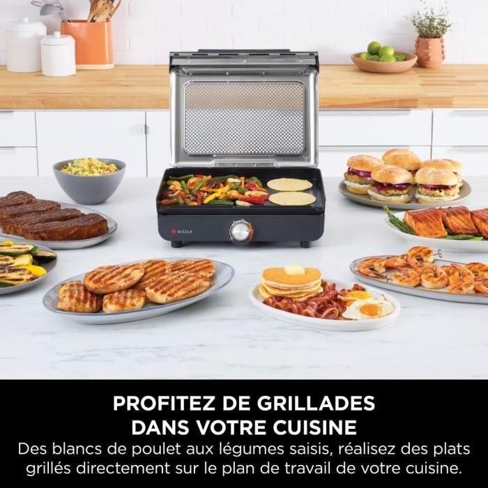 Ninja Parrilla y Plancha de Interior SIZZLE - Gran capacidad, 4-5 personas, temperatura controlada hasta 260°C, placas antiadherentes intercambiables 3 Ninja Parrilla y Plancha de Interior SIZZLE - Gran capacidad, 4-5 personas, temperatura controlada hasta 260°C, placas antiadherentes intercambiables 3