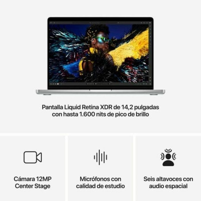 Apple MW2X3Y/A MacBook Pro 14.2" M4 10-Core CPU 16GB RAM 1TB SSD 10-Core GPU Liquid Retina XDR Plata 2 Apple MW2X3Y/A MacBook Pro 14.2" M4 10-Core CPU 16GB RAM 1TB SSD 10-Core GPU Liquid Retina XDR Plata 2