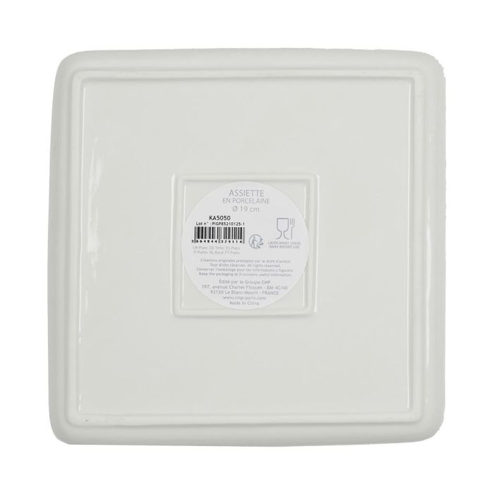 Home Deco Factory Plato Cuadrado Decoración Retro 18x18 cm 1