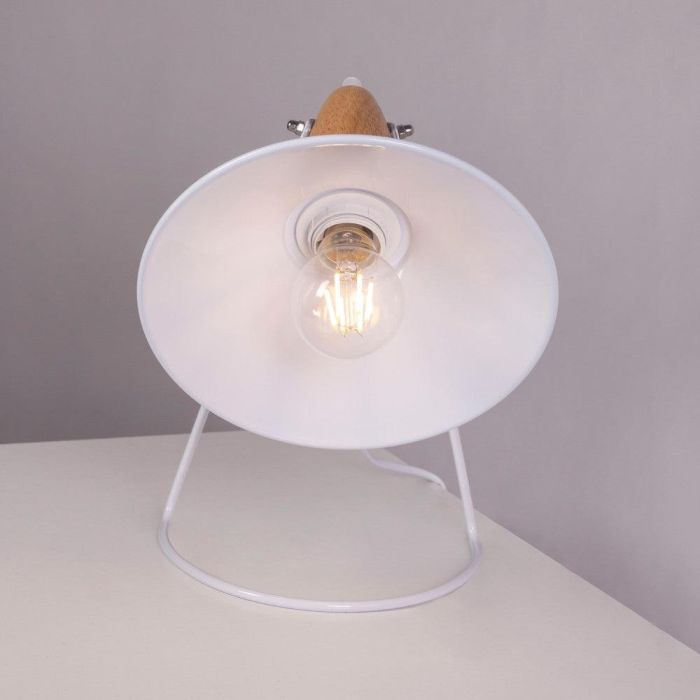 Lámpara de Mesa SKD-T1013, Metal y Madera, Diseño Moderno, Interruptor Cable, compatible Bombilla LED E27 para Salón Dormitorio Oficina. 2 Lámpara de Mesa SKD-T1013, Metal y Madera, Diseño Moderno, Interruptor Cable, compatible Bombilla LED E27 para Salón Dormitorio Oficina. 2