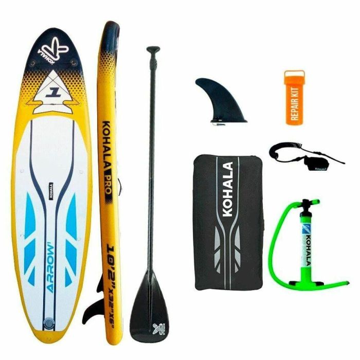 Tabla de Paddle Surf Hinchable con Accesorios Kohala Arrow 1 Amarillo (310 x 81 x 15 cm) 0 Tabla de Paddle Surf Hinchable con Accesorios Kohala Arrow 1 Amarillo (310 x 81 x 15 cm) 0
