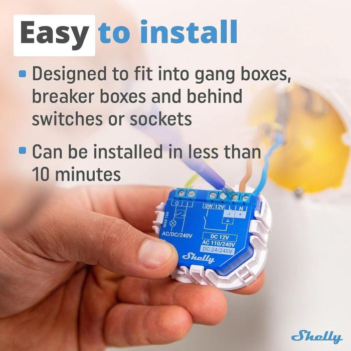 Shelly Módulo switch Wi-Fi BT Plus 1 5 Shelly Módulo switch Wi-Fi BT Plus 1 5