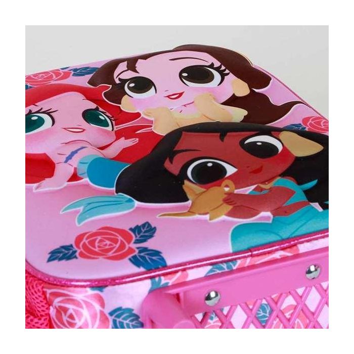 Disney Princesas Mochila Infantil 3D con Ruedas Pequeña Flowers Rosa 7L 5 Disney Princesas Mochila Infantil 3D con Ruedas Pequeña Flowers Rosa 7L 5