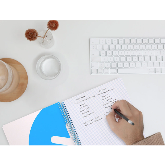 Antartik Cuaderno espiral A4 micro tapa dura 80h 100 gr cuadro 5mm rosa fluor 11