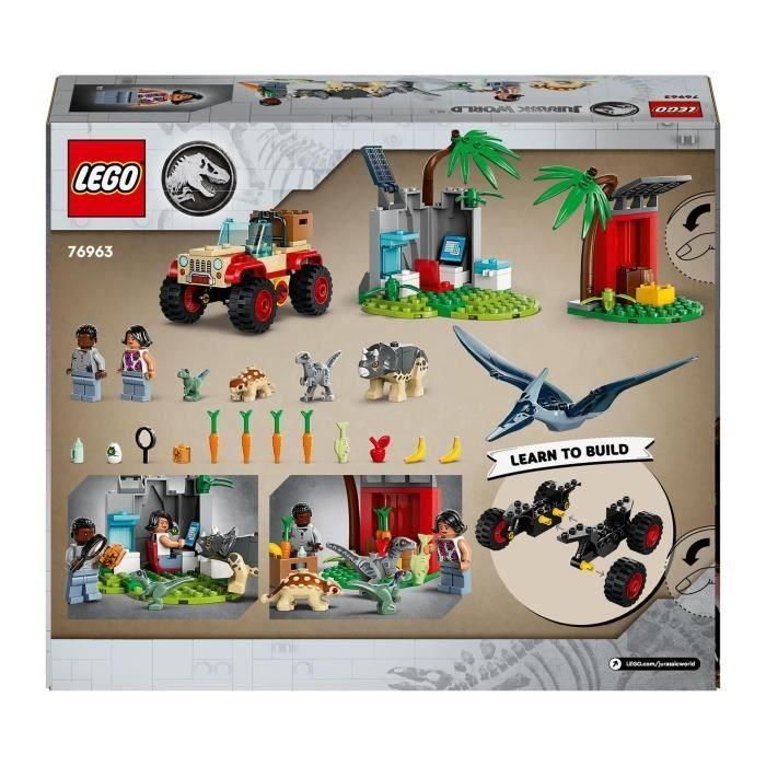 LEGO 76963 Jurassic World Centro de Rescate de Bebés Dinosaurios, Juguete con Figuras de Triceratops y Velociraptor 5