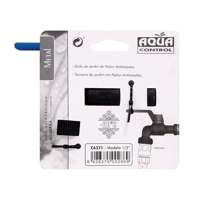 Aqua Control Grifo Antiheladas 1/2" Latón y Nylon Jardín Azul Negro 4