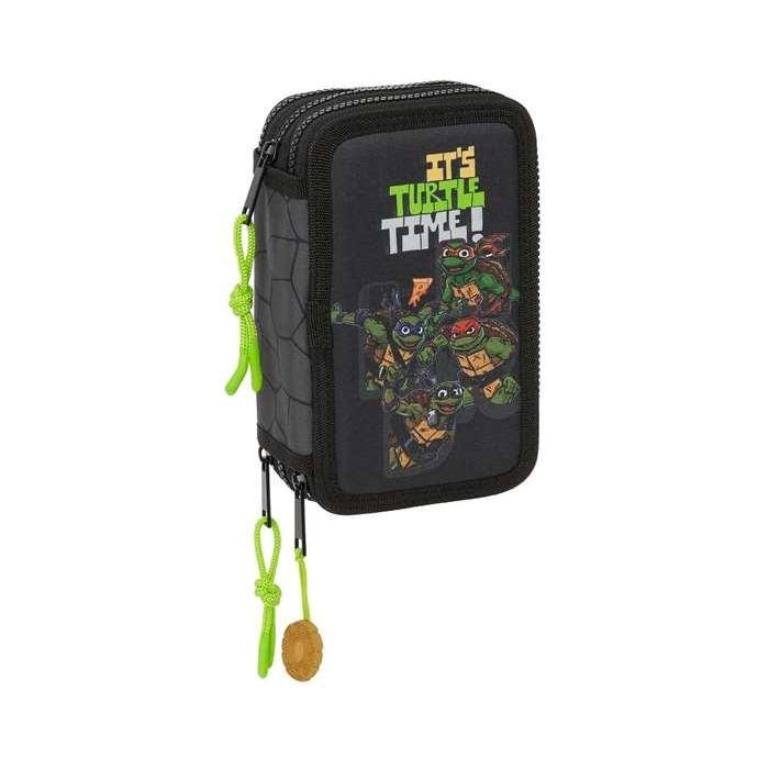 Plumier Triple Teenage Mutant Ninja Turtles Negro Gris 12,5 x 19,5 x 5,5 cm 36 Piezas 5