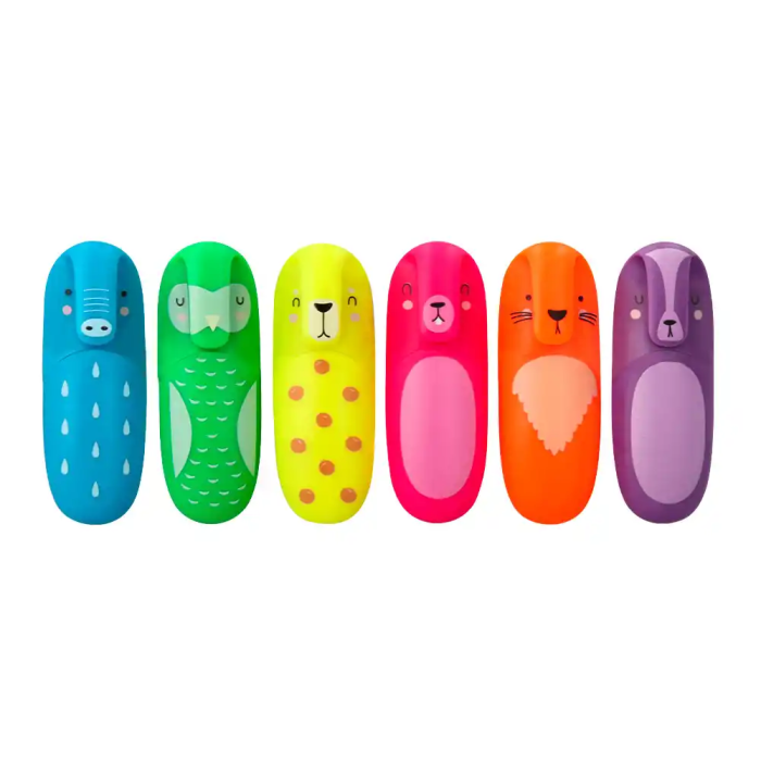 Imaginovo Rotulador fluorescente Safari Glow Neon Animales y Clip Caja de 6 Unidades Surtidas 4