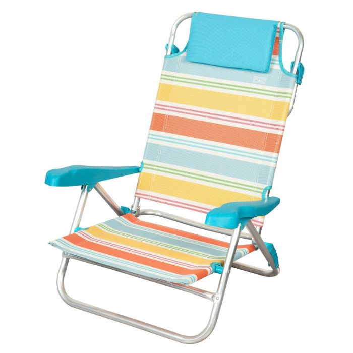 Silla de Playa Aktive Multicolor 48 x 90 x 60 cm (2 Unidades) 6 Silla de Playa Aktive Multicolor 48 x 90 x 60 cm (2 Unidades) 6