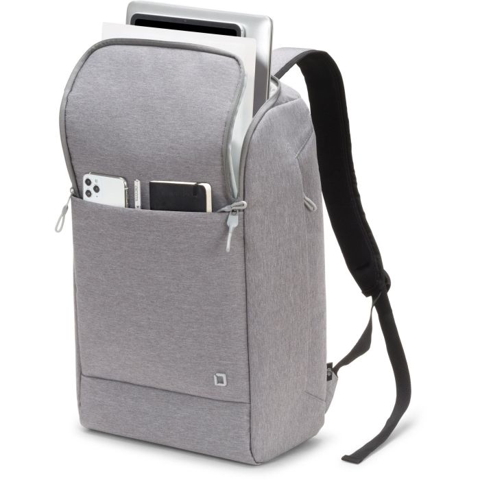 DICOTA Eco Backpack MOTION 13-15.6" para Portátil, Mochila de Poliéster Reciclado, 23L, Gris Claro 4