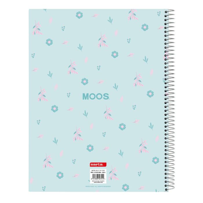 Libreta de Anillas Moos Garden Turquesa A4 120 Hojas 1