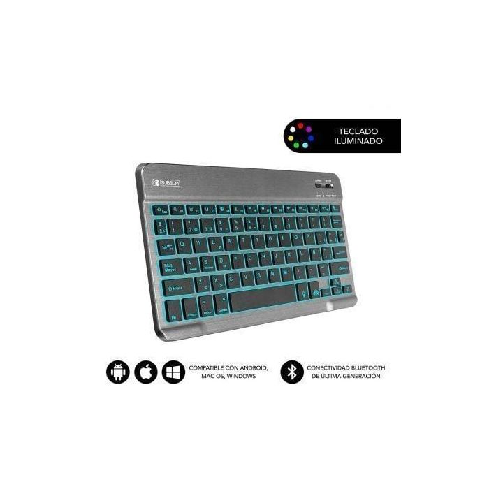 SUBBLIM Teclado Smart Backlit BT Keyboard Grey 0 SUBBLIM Teclado Smart Backlit BT Keyboard Grey 0