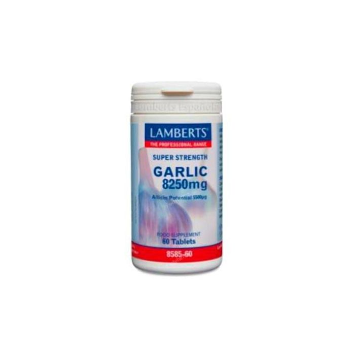 LAMBERTS Ajo 8250mg 60 Comprimidos - Potencial de Alicina 5500µg, Sin Olor, Apto Veganos y Vegetarianos