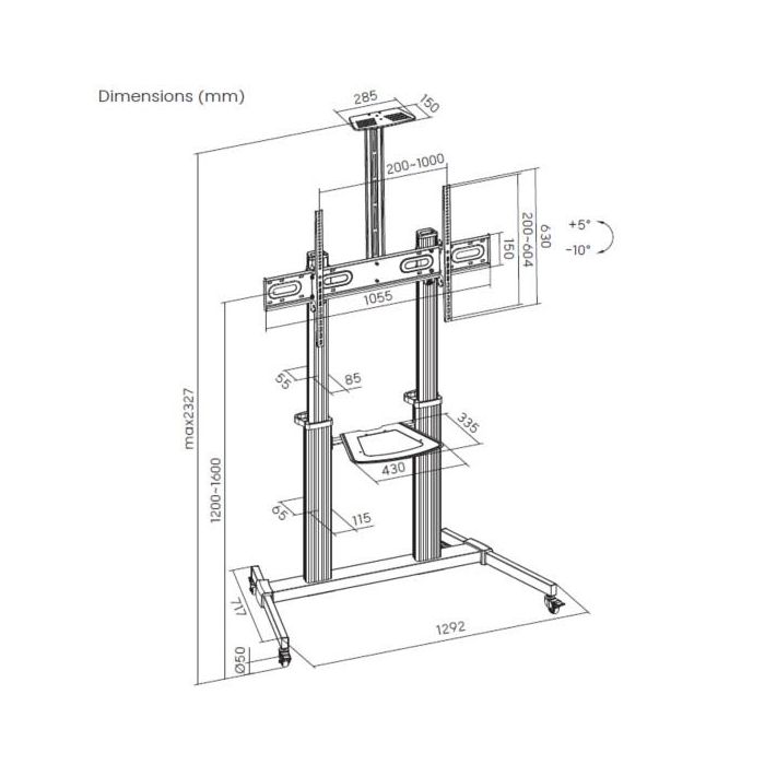Soporte TV para Suelo Equip Eco Ultra-large Display LFD Trolley 100" 100 kg 6 Soporte TV para Suelo Equip Eco Ultra-large Display LFD Trolley 100" 100 kg 6