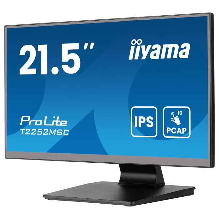 IIYAMA T2252MSC-B2AG Monitor Táctil 21.5" Full HD IPS 100Hz con USB-C, HDMI, DisplayPort, 2xUSB 3.2, Altavoces, VESA, Negro