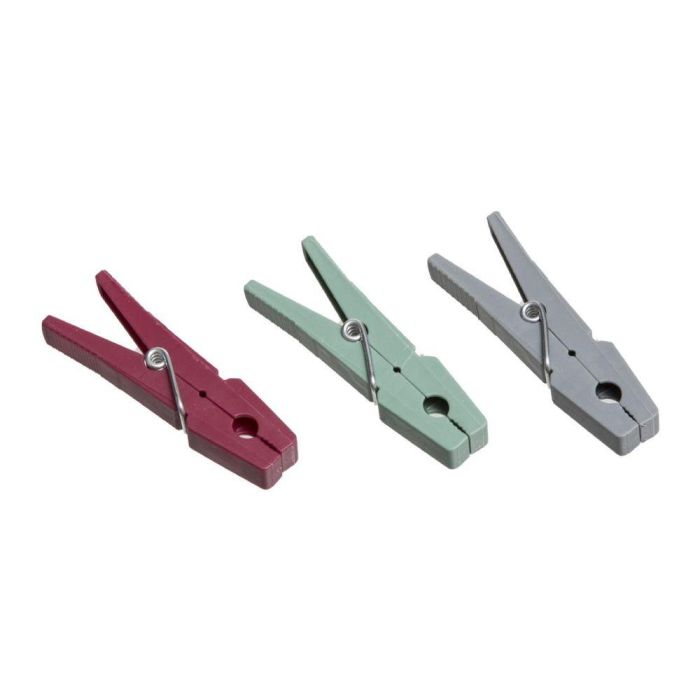 5Five Pinzas para la Ropa de Plástico, 50 Unidades, Polipropileno, Colores Surtidos (Gris, Verde, Burdeos)